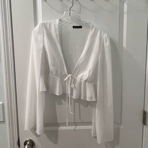 white flowy crop